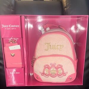 Juicy Couture Pink Backpack and Card Case Set
